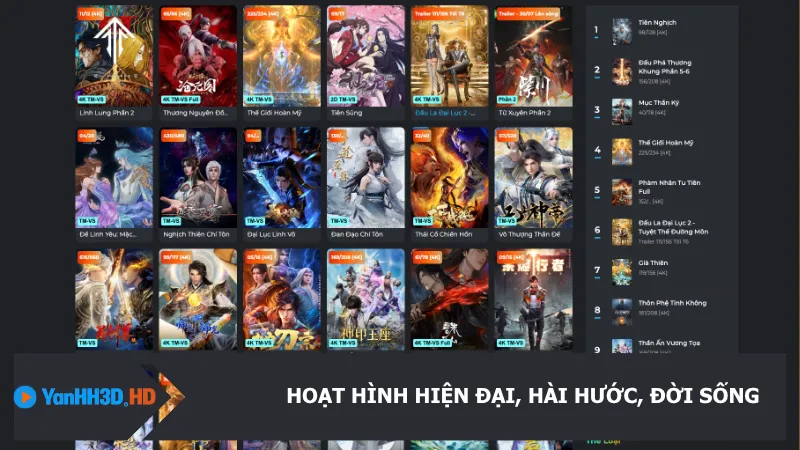 Yanhh3d cung cấp những hình ảnh hoạt hình hiện đại, hài hước và vui nhộn.